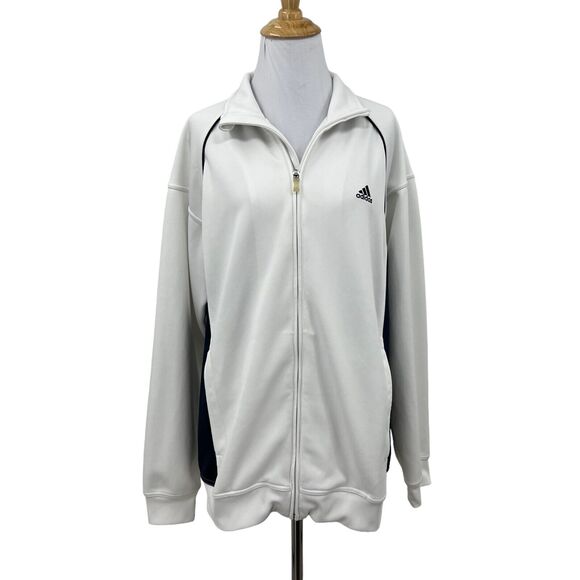 Adidas Clima365 Track Jacket Womens XL White Full Zip Stand Collar Raglan Sleeve - Picture 1 of 16